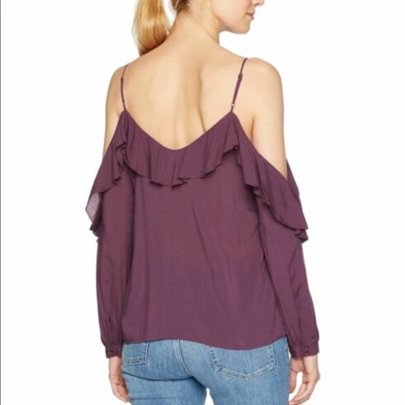 PAIGE Arabeth Cold-Shoulder Silk Blouse Purple Small - Picture 2 of 8
